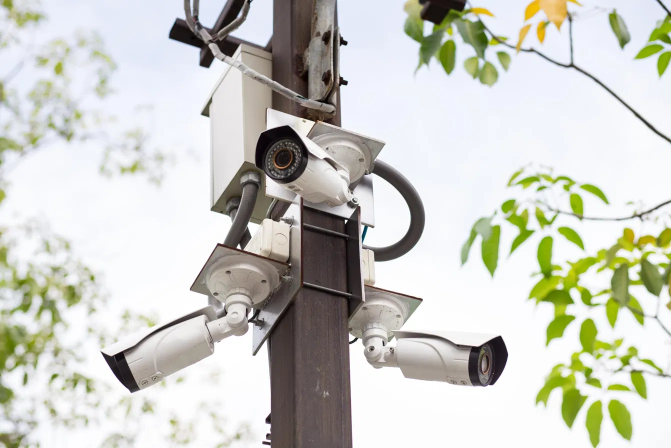 Outdoor 4K CCTV security camera installation